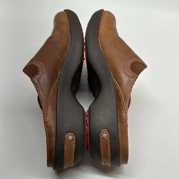 Crocs Clogs Mules Open Back Shoes Shoe Slip On Leather Brown Women’s Size 6 - Picture 5 of 7